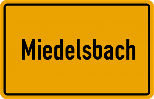 Ortsschild Miedelsbach