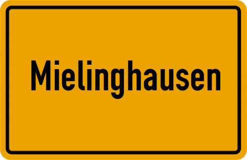 Ortsschild Mielinghausen, Kreis Meschede