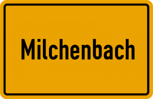 Ortsschild Milchenbach