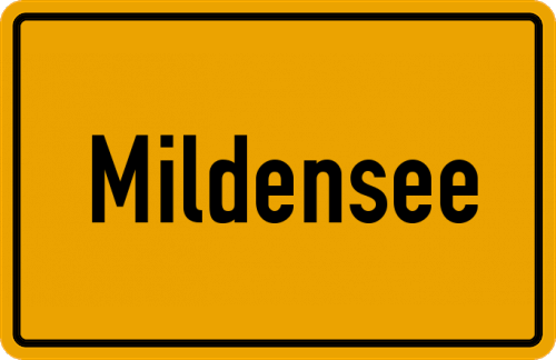 Ortsschild Mildensee