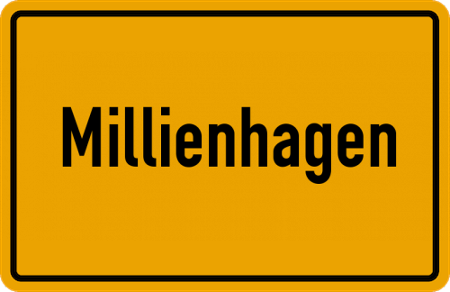Ortsschild Millienhagen