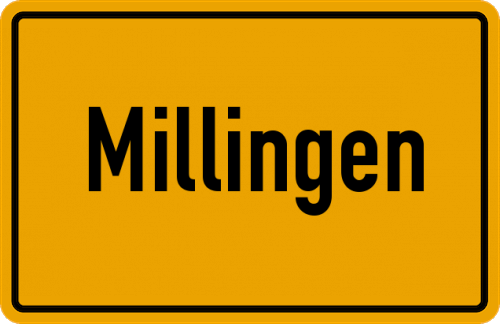 Ortsschild Millingen, Kreis Rees