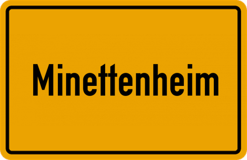 Ortsschild Minettenheim, Mittelfranken