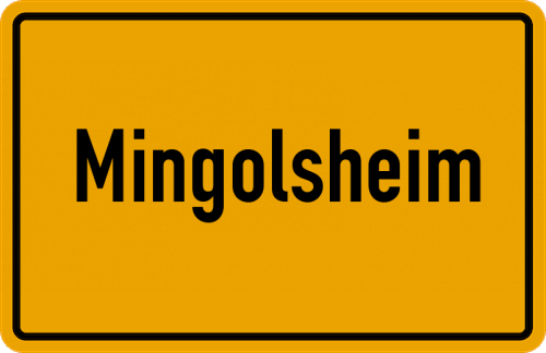 Ortsschild Mingolsheim