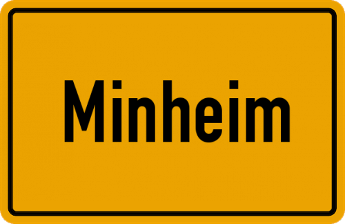 Ortsschild Minheim, Mosel