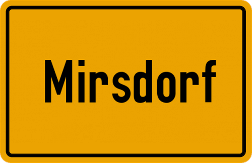 Ortsschild Mirsdorf