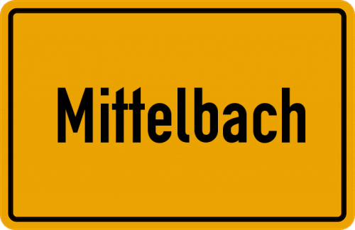 Ortsschild Mittelbach