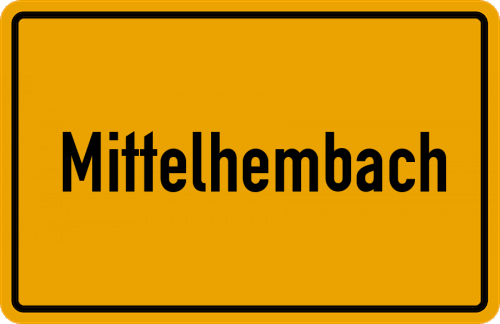 Ortsschild Mittelhembach, Mittelfranken