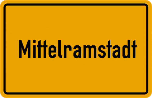 Ortsschild Mittelramstadt, Mittelfranken