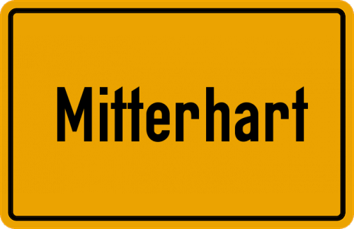 Ortsschild Mitterhart