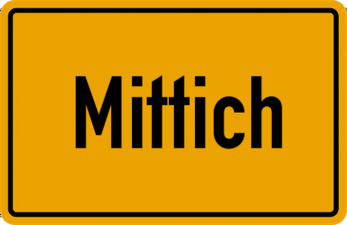 Ortsschild Mittich