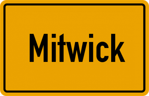 Ortsschild Mitwick