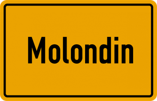 Ortsschild Molondin