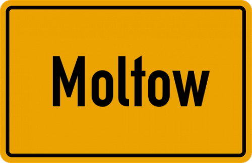 Ortsschild Moltow