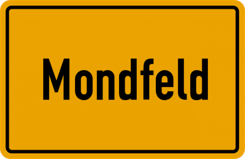Ortsschild Mondfeld