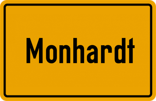 Ortsschild Monhardt