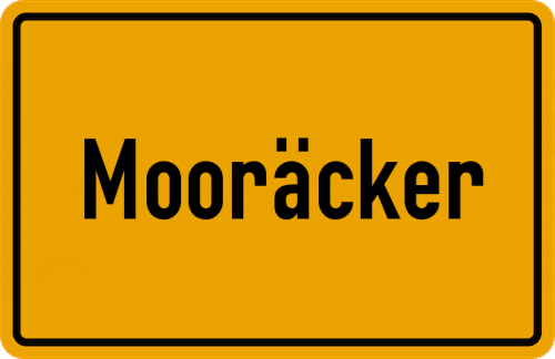 Ortsschild Mooräcker, Ostfriesland