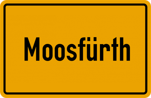 Ortsschild Moosfürth, Niederbayern