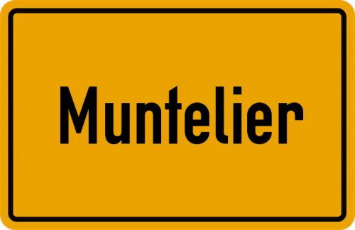 Ortsschild Muntelier