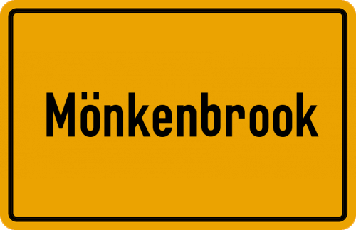 Ortsschild Mönkenbrook, Kreis Stormarn