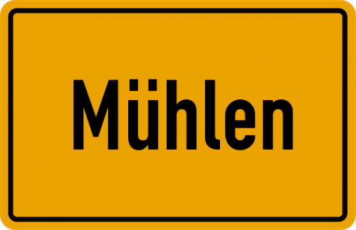 Ortsschild Mühlen, Rheinland