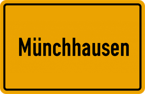 Ortsschild Münchhausen, Niederlausitz