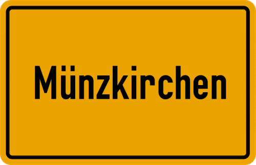 Ortsschild Münzkirchen