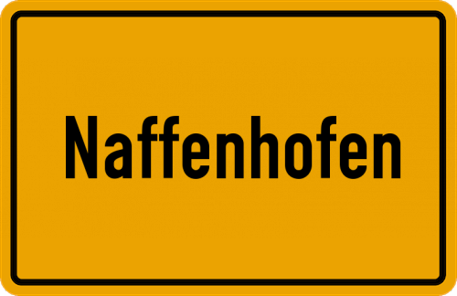 Ortsschild Naffenhofen, Kreis Kelheim, Niederbayern