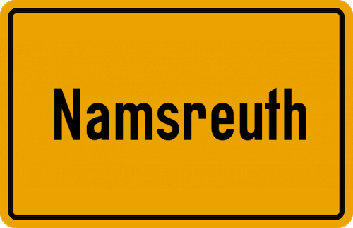 Ortsschild Namsreuth, Oberpfalz