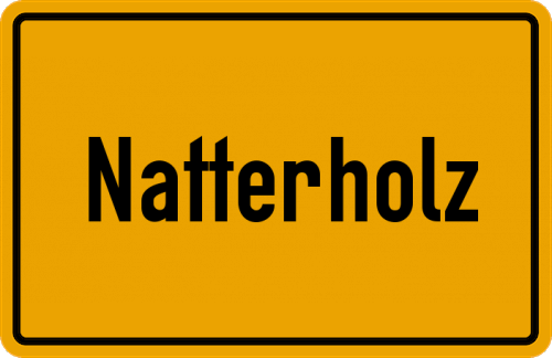 Ortsschild Natterholz, Schwaben