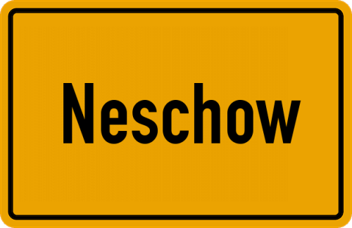 Ortsschild Neschow