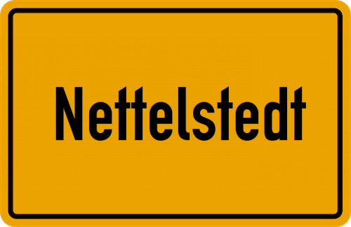 Ortsschild Nettelstedt, Kreis Lübbecke, Westfalen
