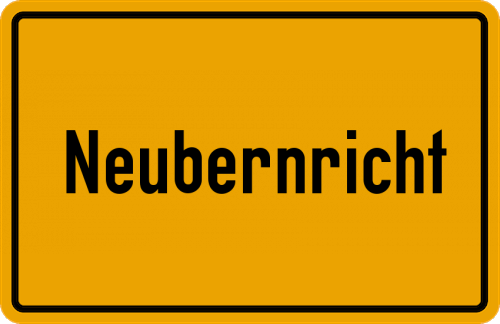 Ortsschild Neubernricht, Oberpfalz