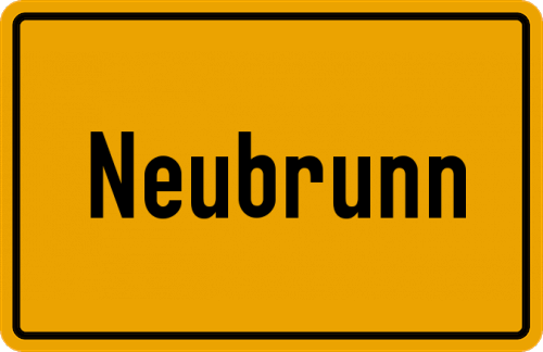 Ortsschild Neubrunn, Haßberge