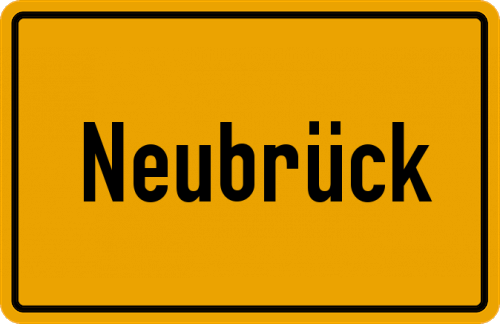 Ortsschild Neubrück, Kreis Braunschweig