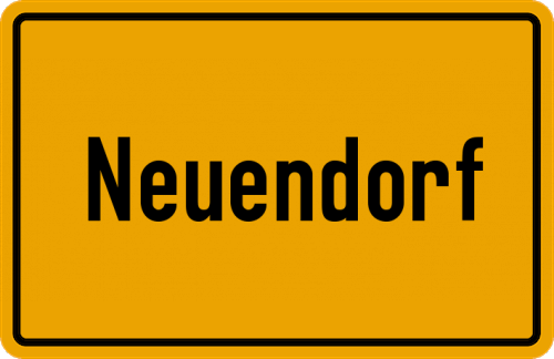 Ortsschild Neuendorf, Niederlausitz