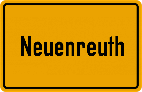Ortsschild Neuenreuth, Kreis Kemnath