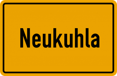 Ortsschild Neukuhla, Niederelbe