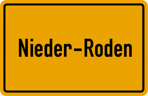 Ortsschild Nieder-Roden, Hessen