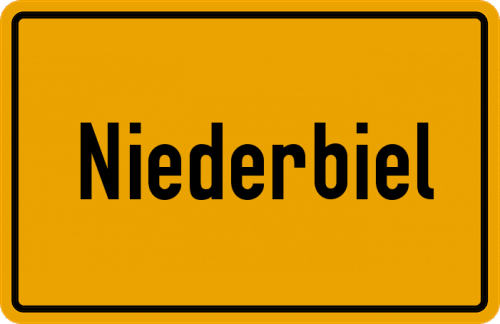 Ortsschild Niederbiel