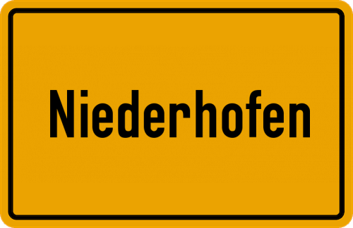 Ortsschild Niederhofen, Kreis Kempten, Allgäu