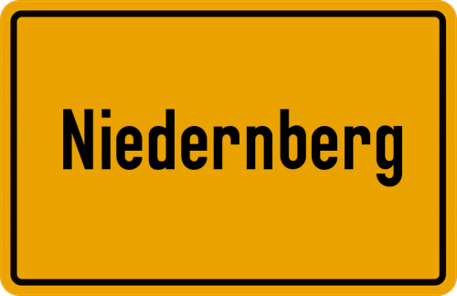 Ortsschild Niedernberg, Unterfranken