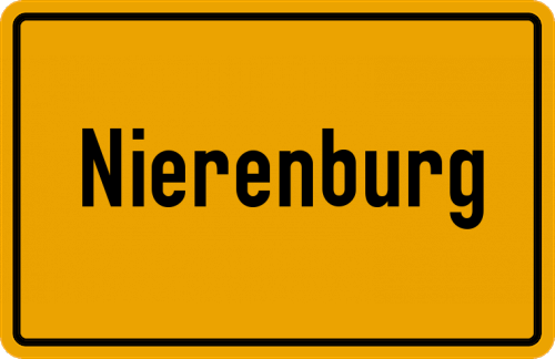 Ortsschild Nierenburg, Westfalen