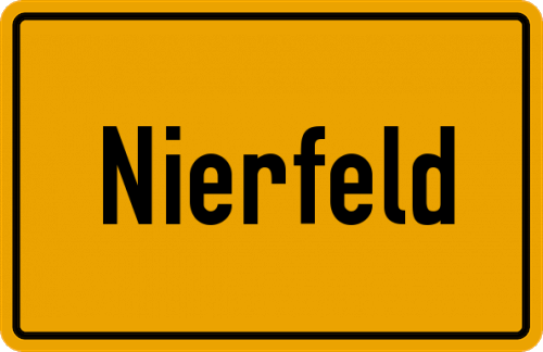 Ortsschild Nierfeld, Eifel