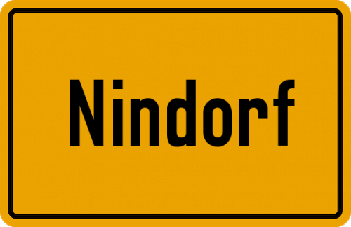 Ortsschild Nindorf, Kreis Land Hadeln