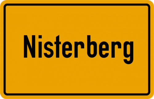 Ortsschild Nisterberg, Sieg