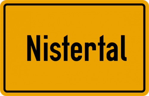 Ortsschild Nistertal, Westerwald