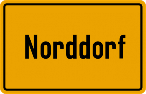 Ortsschild Norddorf, Amrum