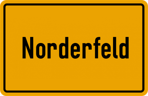 Ortsschild Norderfeld, Unterweser