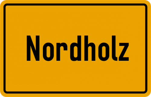 Ortsschild Nordholz, Kreis Schaumb-Lippe